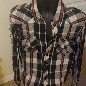 Men's large long sleeve stripe shirt